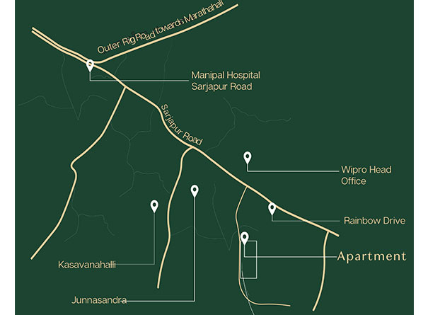 Roach Cicasa Sarjapur Road, Roach Cicada Junnasandra Location Map